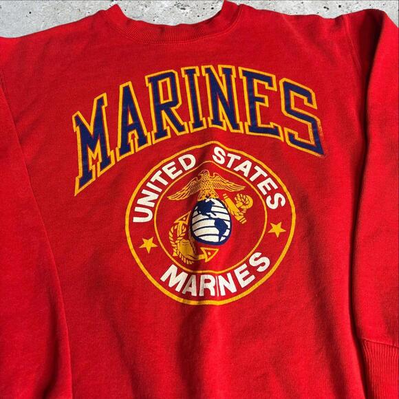 Hanes Other - Hanes Rare 90's Marines Big Graphic Sweaer Size M